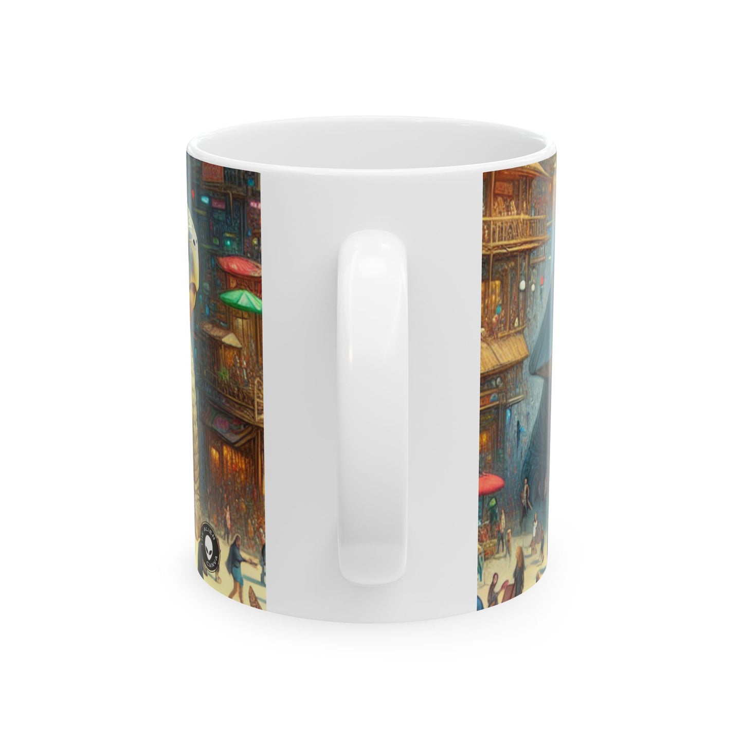 « La merveilleuse tortue dans la ville » – Tasse en céramique Alien 11 oz