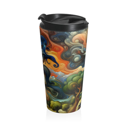 "Fusion de l'esthétique : explorer les styles artistiques en harmonie" - The Alien Mug de voyage en acier inoxydable Stules