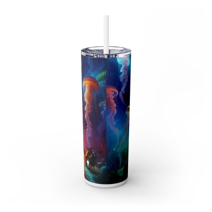 "Jellyfish Serenade: An Underwater Symphony" - The Alien Maars® Skinny Tumbler with Straw 20oz