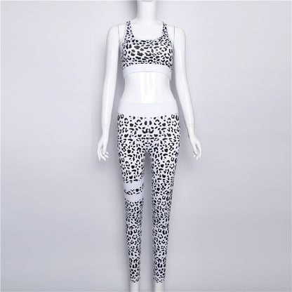 Vest leopard print yoga sports suit