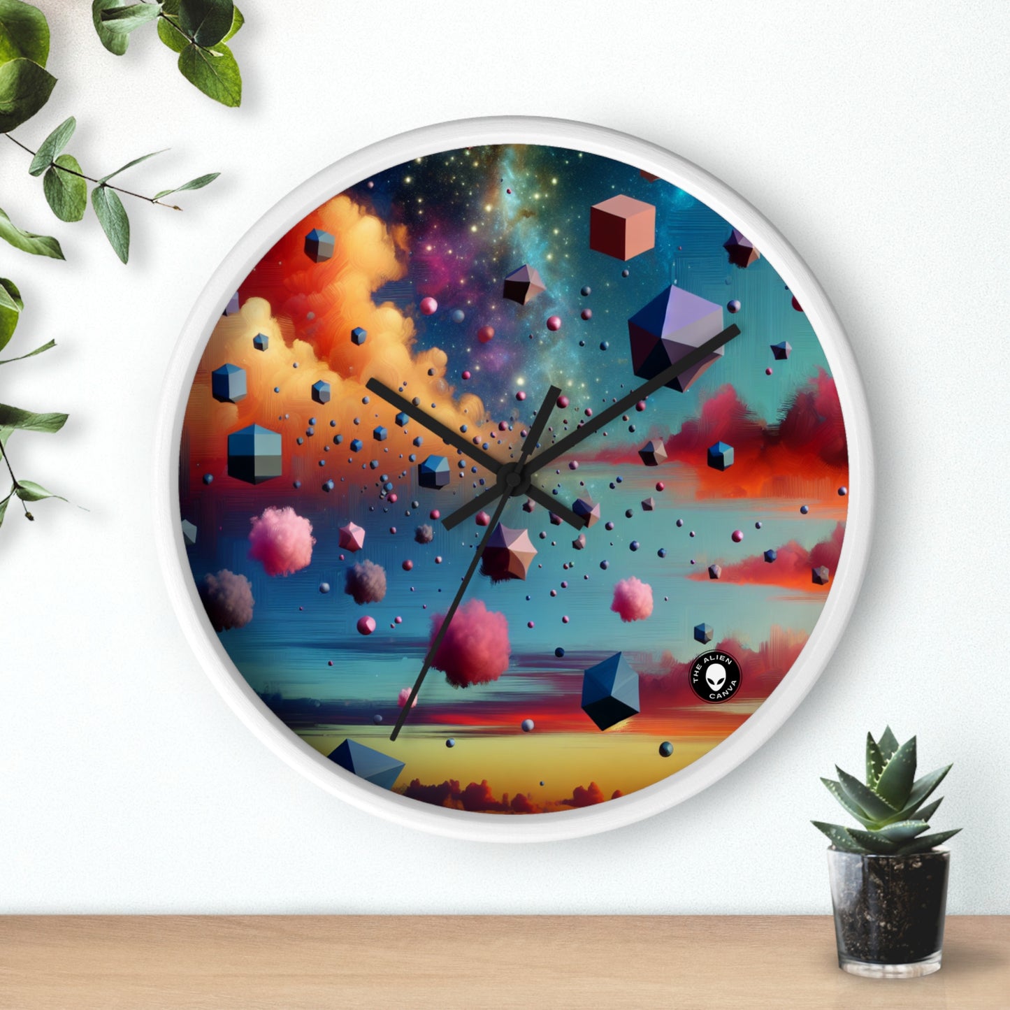 "Floating Dimensions: A Surreal Sky" - The Alien Wall Clock