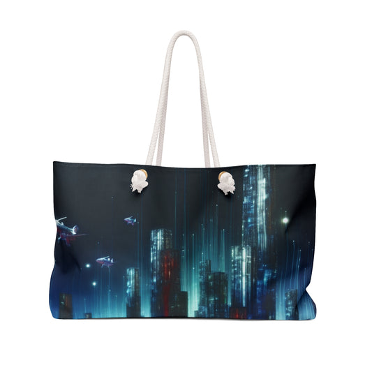 « Neon Skyline : un paysage urbain futuriste » - Le sac week-end Alien