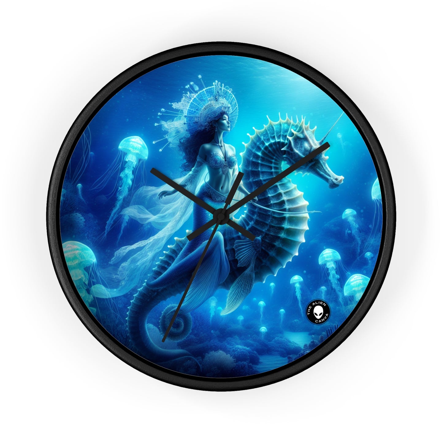 "Mermaid Magic: Journey with the Giant Seahorse" - The Alien Wall Clock