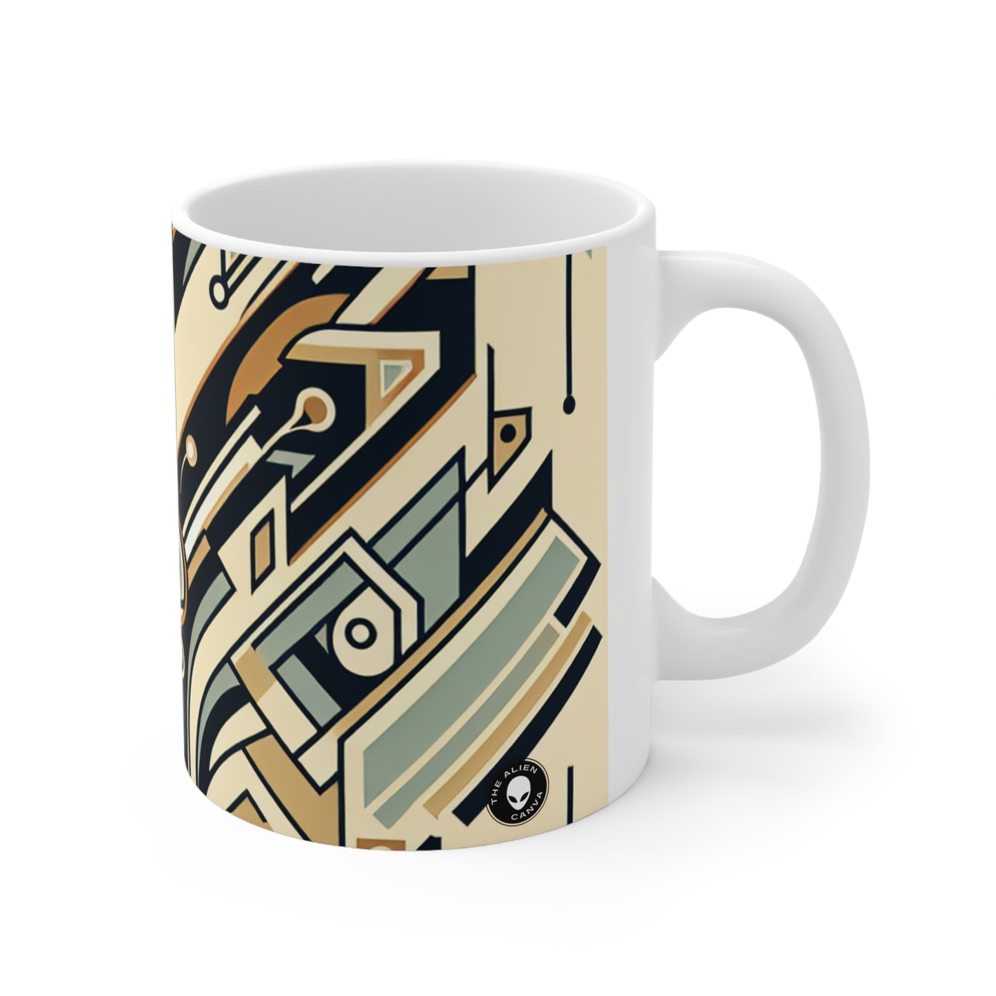 "Nuits glamour : un paysage urbain Art déco" - La tasse en céramique Alien 11oz Art déco