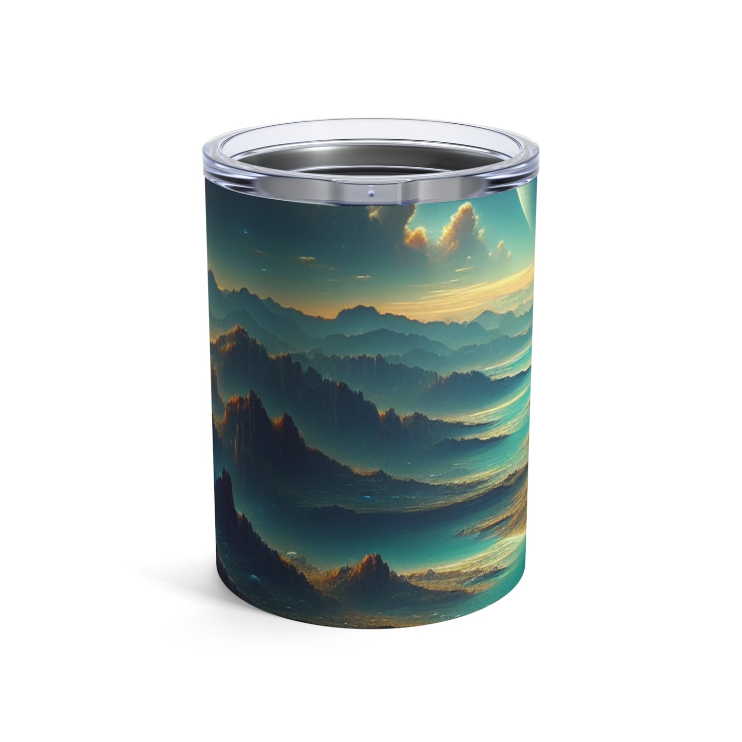 "Un Sueño Extraño: Un Mundo Desconocido en Detalle" - The Alien Tumbler 10oz planetas no descubiertos en estilo hyperrealista