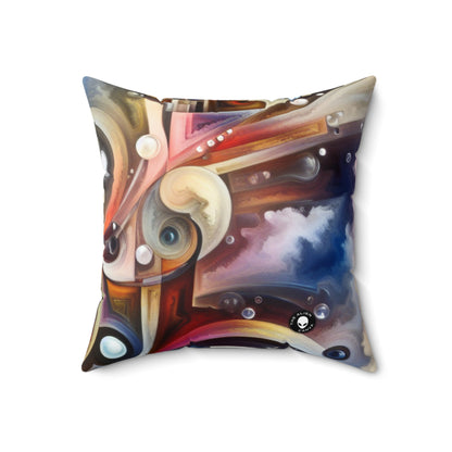 "Nature's Mechanical Symphony"- The Alien Spun Polyester Square Pillow Abstract Surrealism