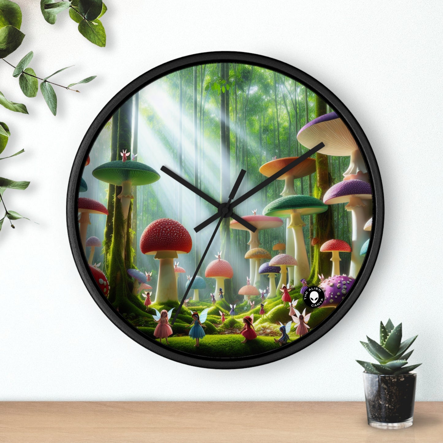 "Forêt de champignons enchantée" - L'horloge murale extraterrestre