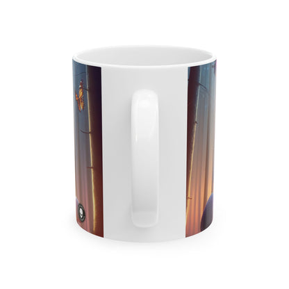 "Twilight Forest: Fluttering Butterflies and Towering Mushrooms" - The Alien Ceramic Mug 11oz