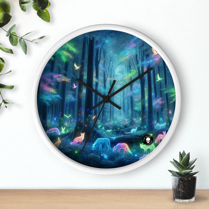 "Enchanted Rainbow Forest" - The Alien Wall Clock