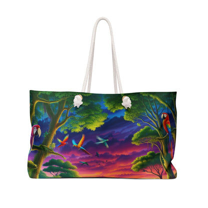 "Sundown in the Wild: A Rainbow Jungle Adventure" - The Alien Weekender Bag