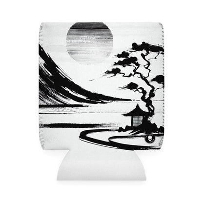 "Armonía del viento y el agua: una pintura con tinta zen" - The Alien Can Cooler Sleeve Pintura con tinta zen