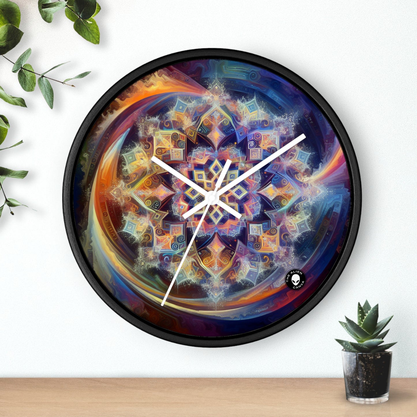 "Dynamic Mandala: A Vibrant Geometric Painting" - The Alien Wall Clock