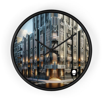 "Illuminating Elegance: An Art Deco City Street" - The Alien Wall Clock Art Deco Style