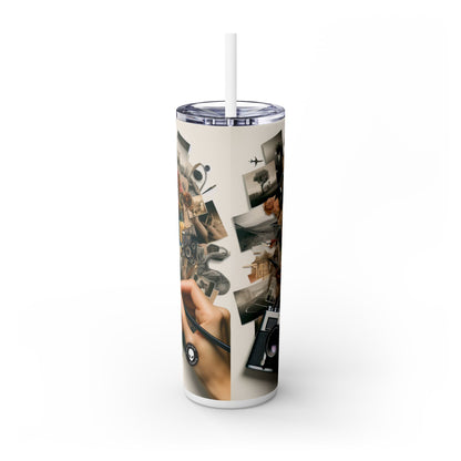 "NatureTech Metropolis: A Vision of Harmonious Coexistence" - The Alien Maars® Skinny Tumbler with Straw 20oz Photomontage