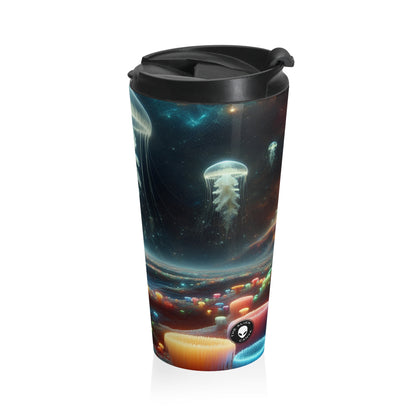 Paisaje onírico de medusas: taza de viaje de acero inoxidable de The Alien