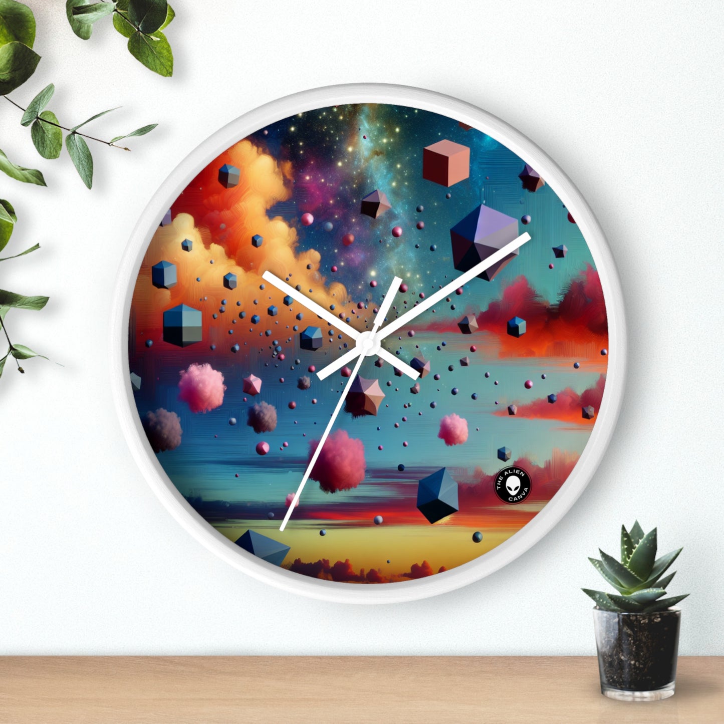 "Floating Dimensions: A Surreal Sky" - The Alien Wall Clock