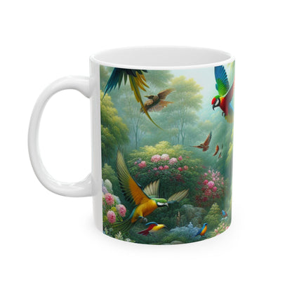 "Exotic Bird Haven" - La taza de cerámica alienígena 11oz