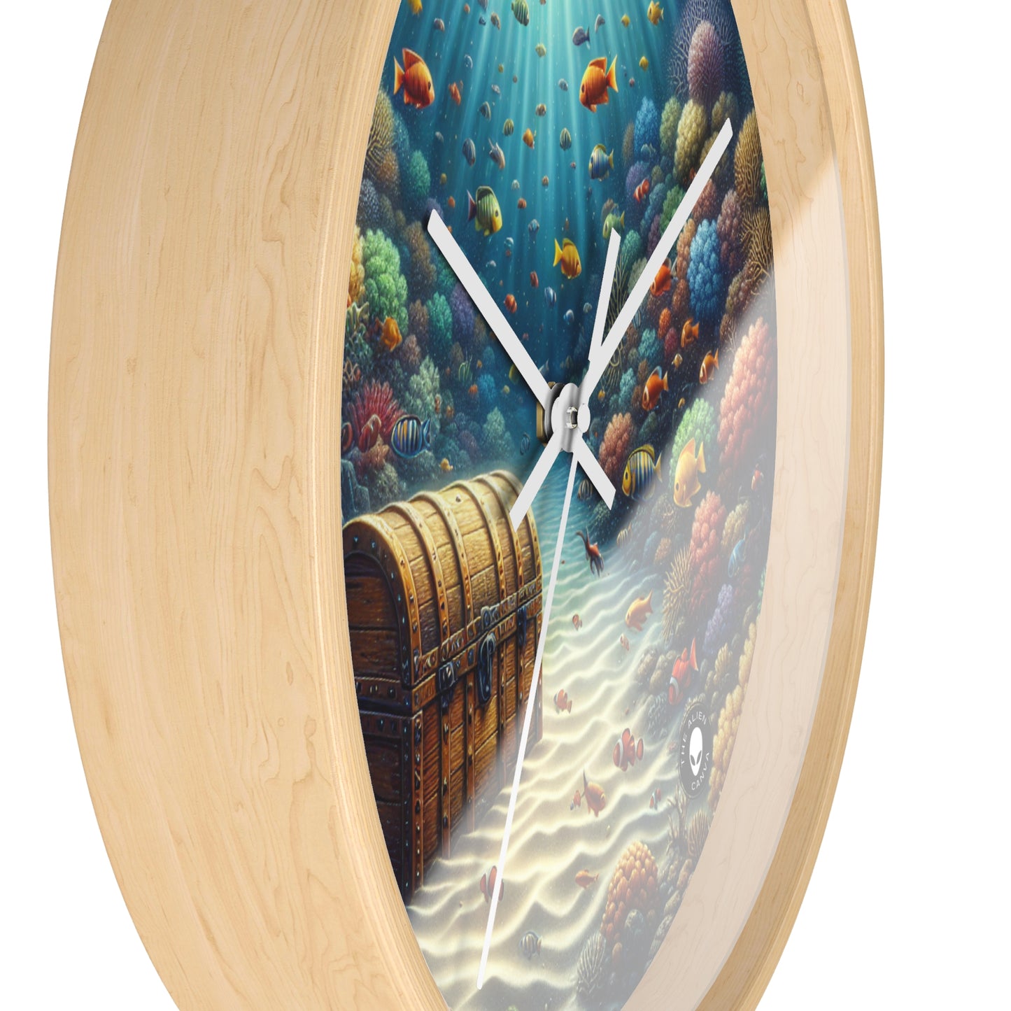 "Beneath the Waves: Treasure in the Coral Reef" - The Alien Wall Clock