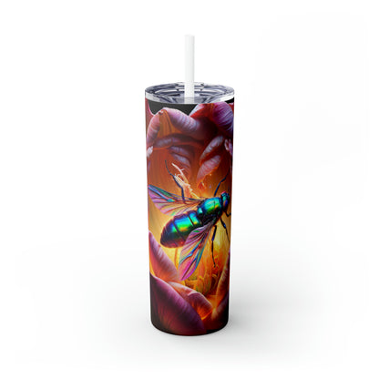 "The Beauty of Nature: A Hyperrealistic Insect Mosaic" - The Alien Maars® Skinny Tumbler with Straw 20oz Hyperrealism