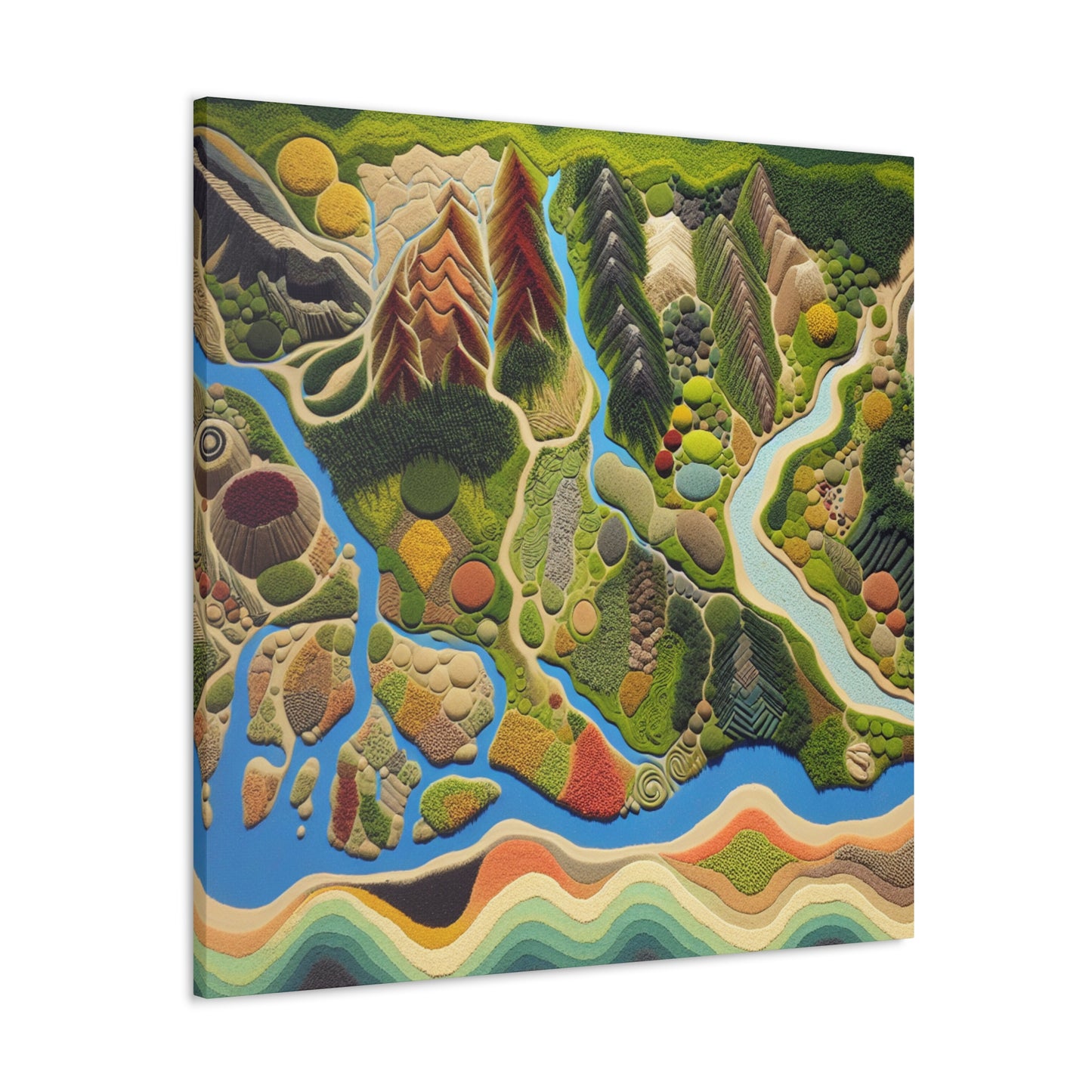 "Mapping Mother Nature: Crafting a Living Mural of Our Region". - The Alien Canva Land Art Style