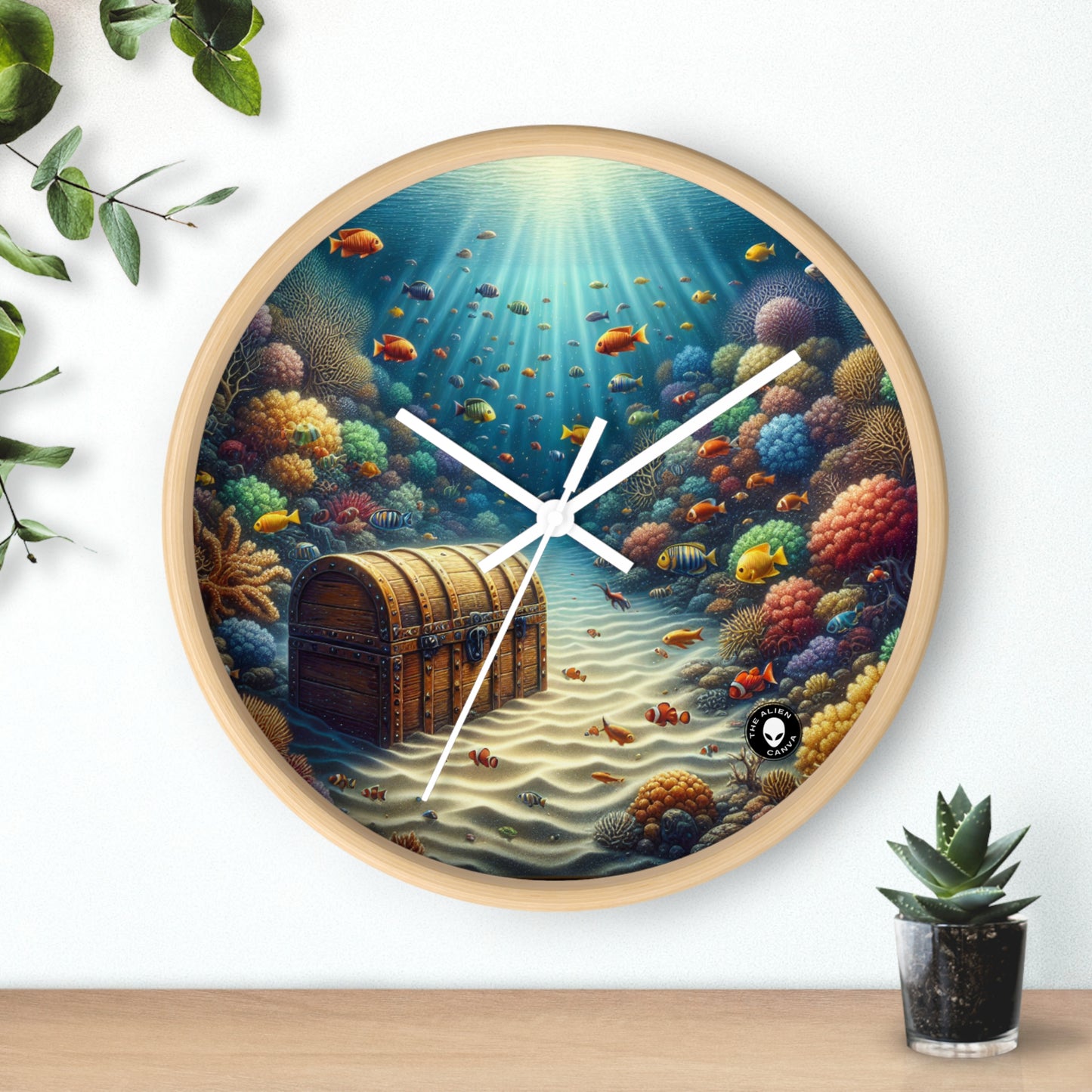 "Beneath the Waves: Treasure in the Coral Reef" - The Alien Wall Clock