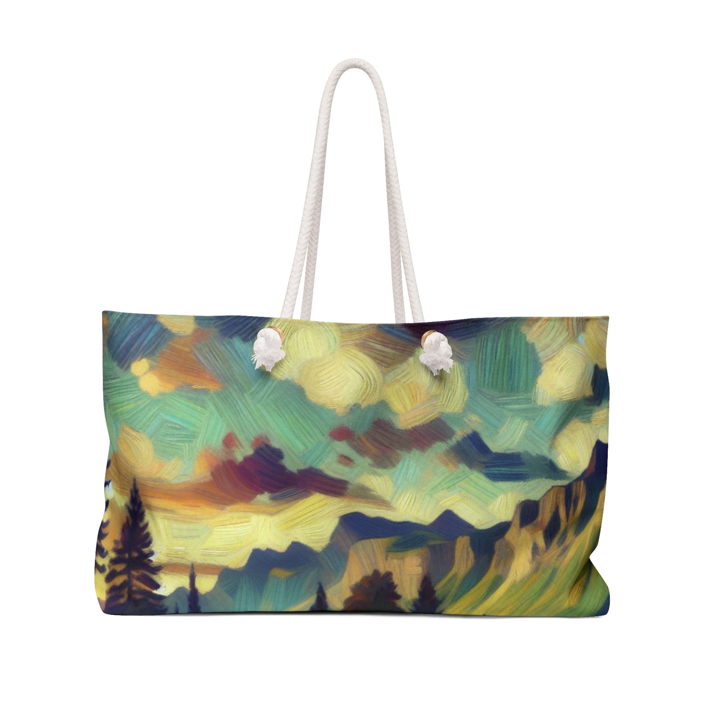 "Dusk in the Countryside: A Vibrant Post-Impressionist Painting" - The Alien Weekender Bag Post-Impressionism