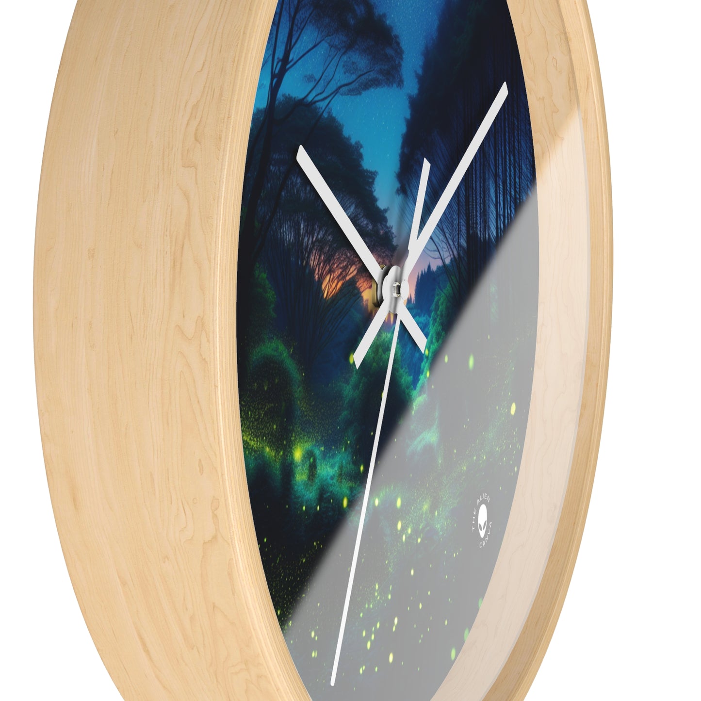 "Enchanted Night: Fireflies in the Forest" - The Alien Wall Clock