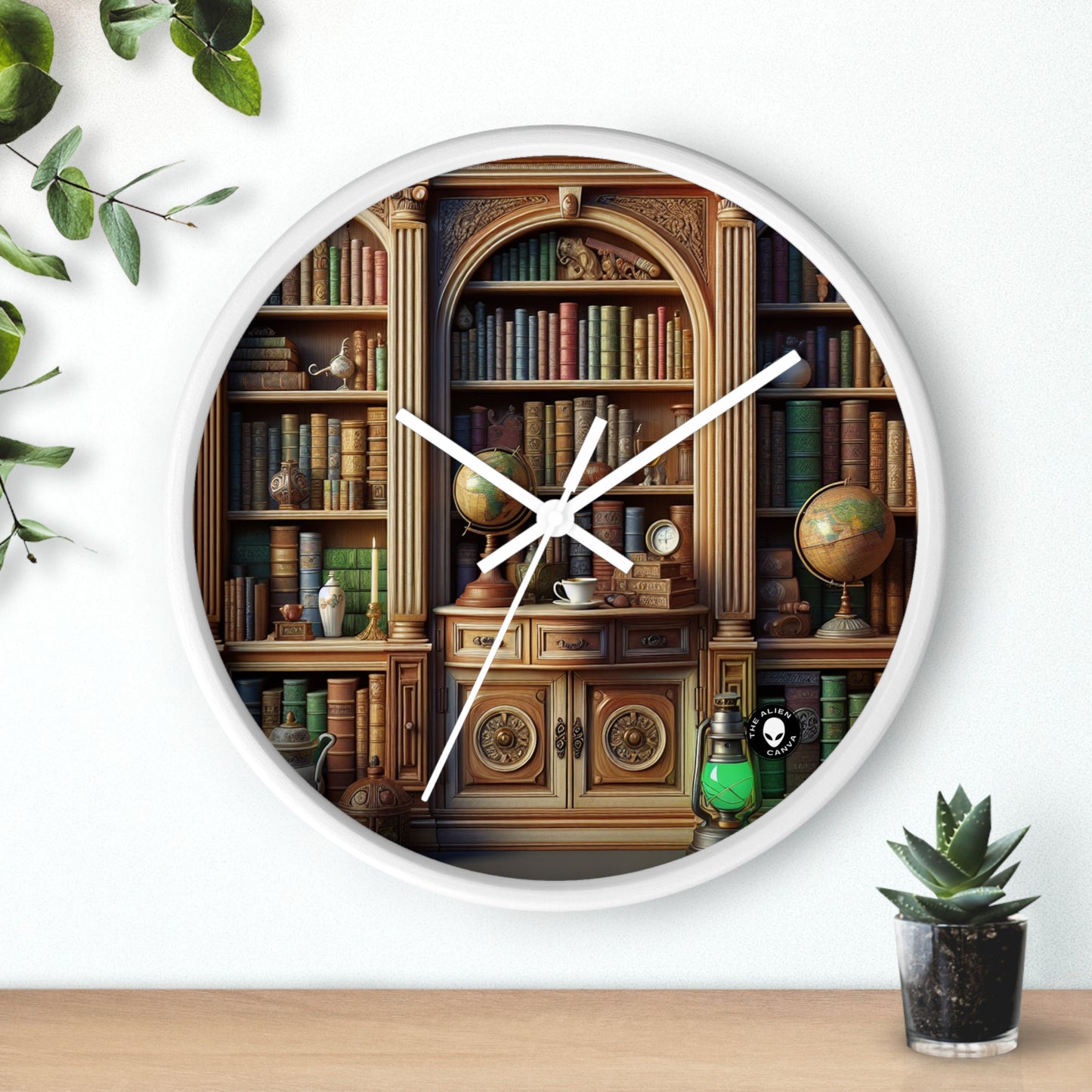 "Revealed Wonders: A Trompe-l'oeil Journey to an Underwater Oasis" - The Alien Wall Clock Trompe-l'oeil