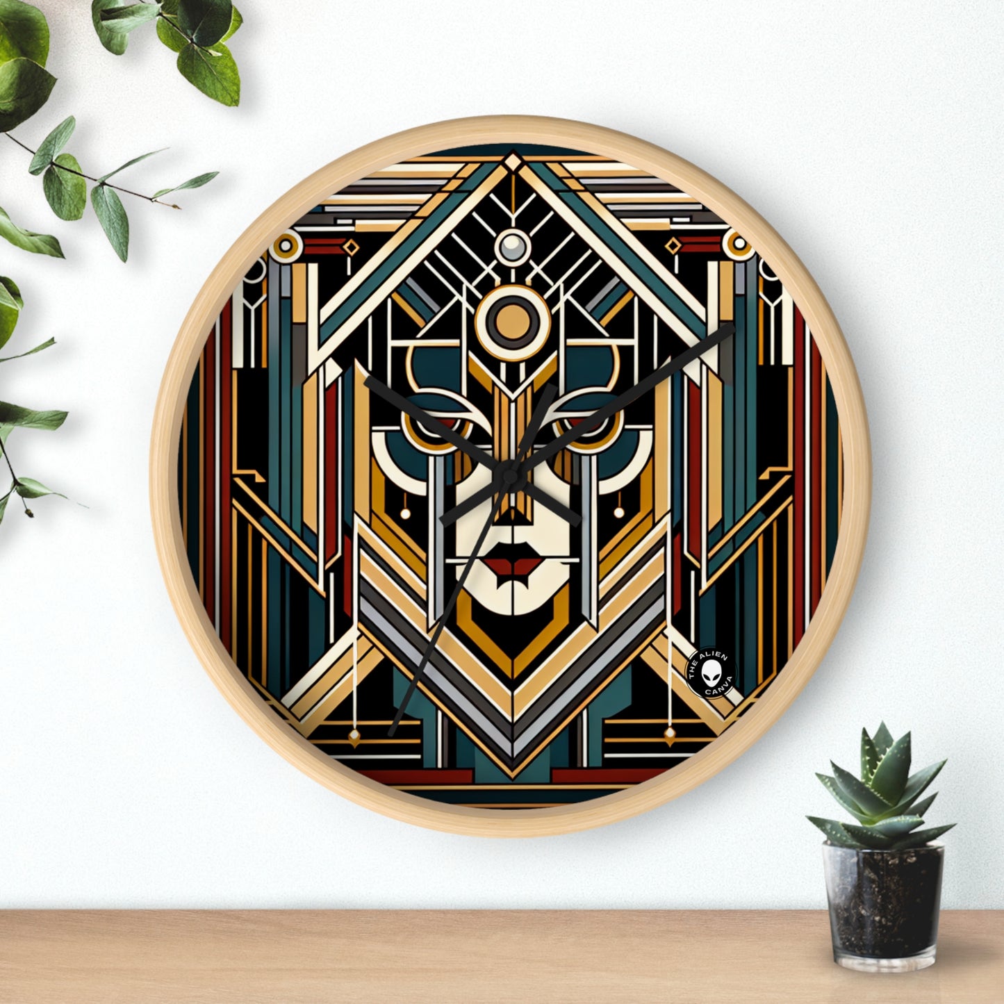 "Glamour y decadencia: una velada de cóctel Art Déco de los años 20" - El reloj de pared alienígena Art Déco