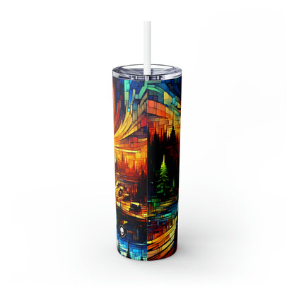 "A World Beyond: An Epic Fantasy Game Landscape" - The Alien Maars® Skinny Tumbler with Straw 20oz Video Game Art