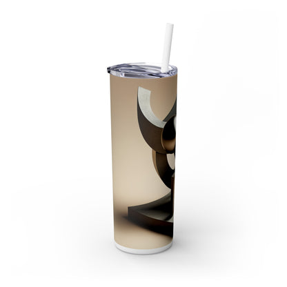 « Harmonie dans la nature : une interprétation moderniste » - The Alien Maars® Skinny Tumbler avec paille 20oz Sculpture moderniste