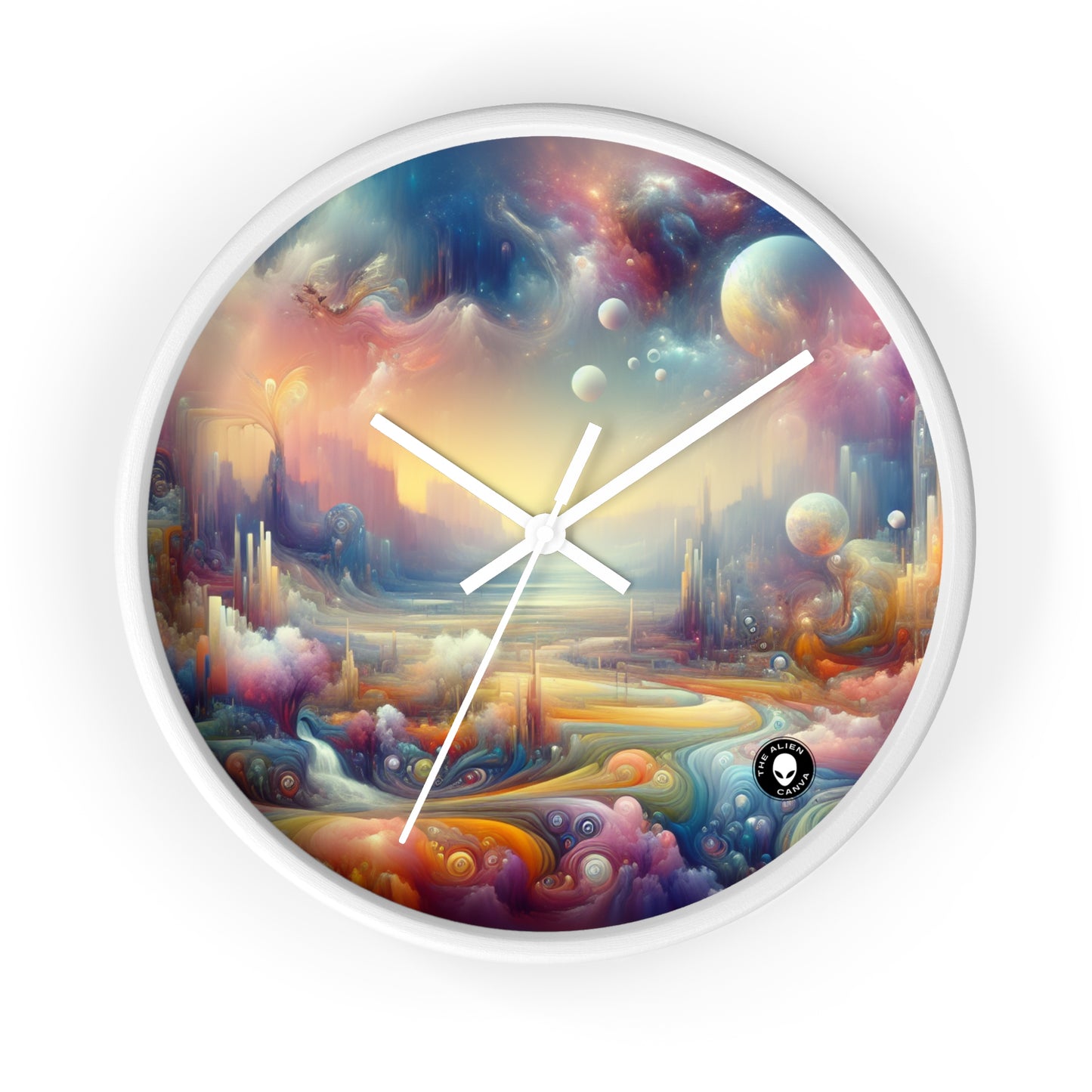 "Dreamscape Delights: A Surreal Painting" - The Alien Wall Clock