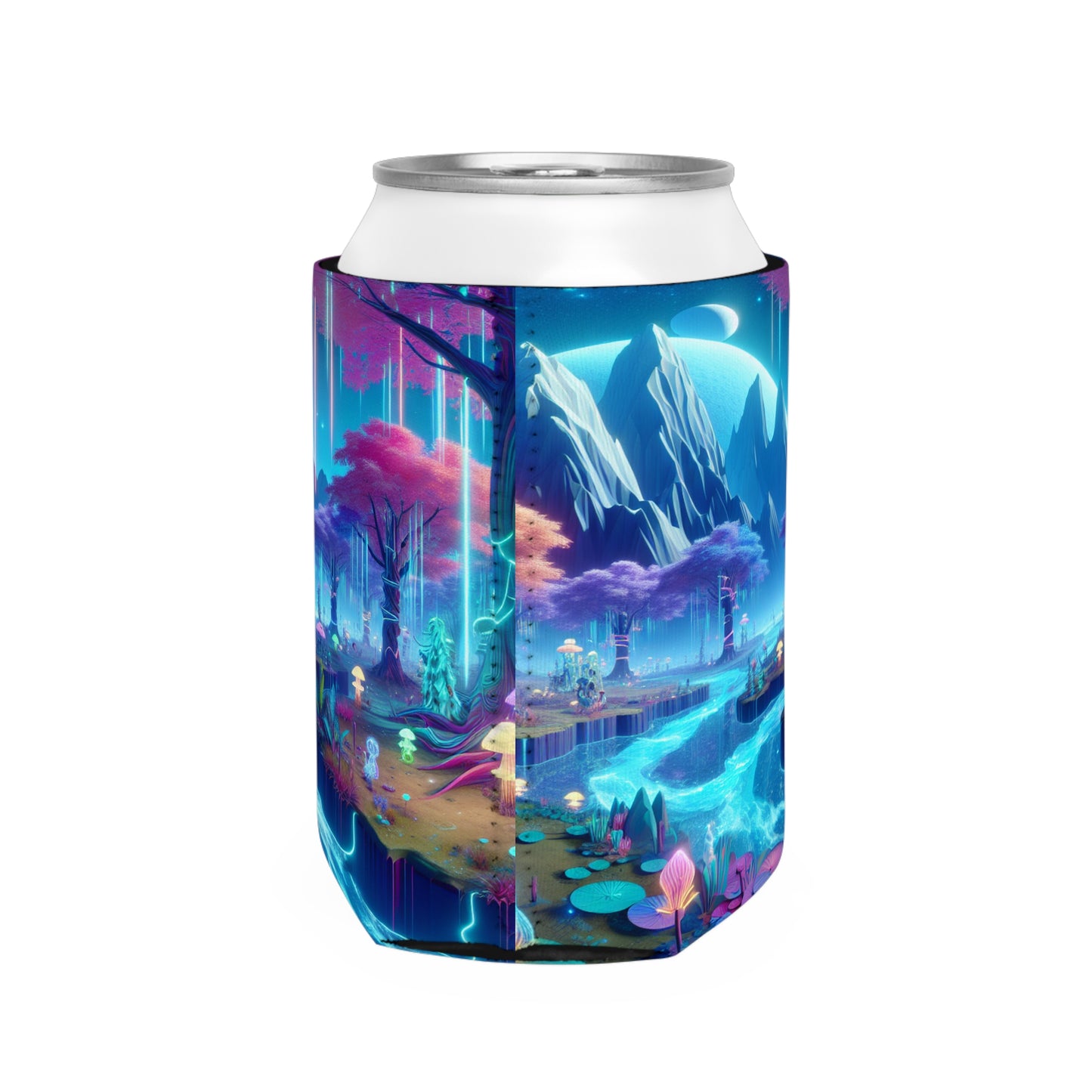 "Dreamscape Odyssey" - Arte de realidad virtual con funda para refrigerador de latas alienígenas