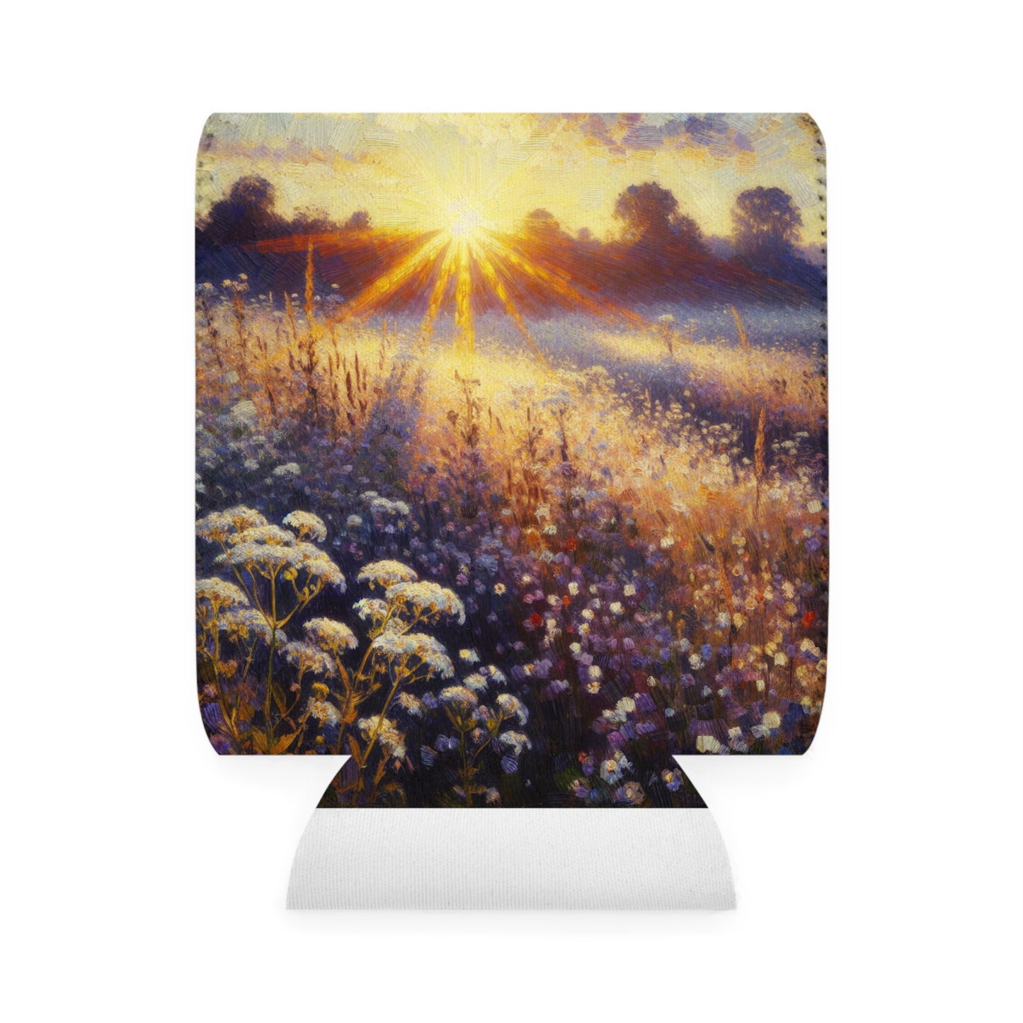 "Wildflower Sunrise" - The Alien Can Cooler Sleeve Impressionism Style