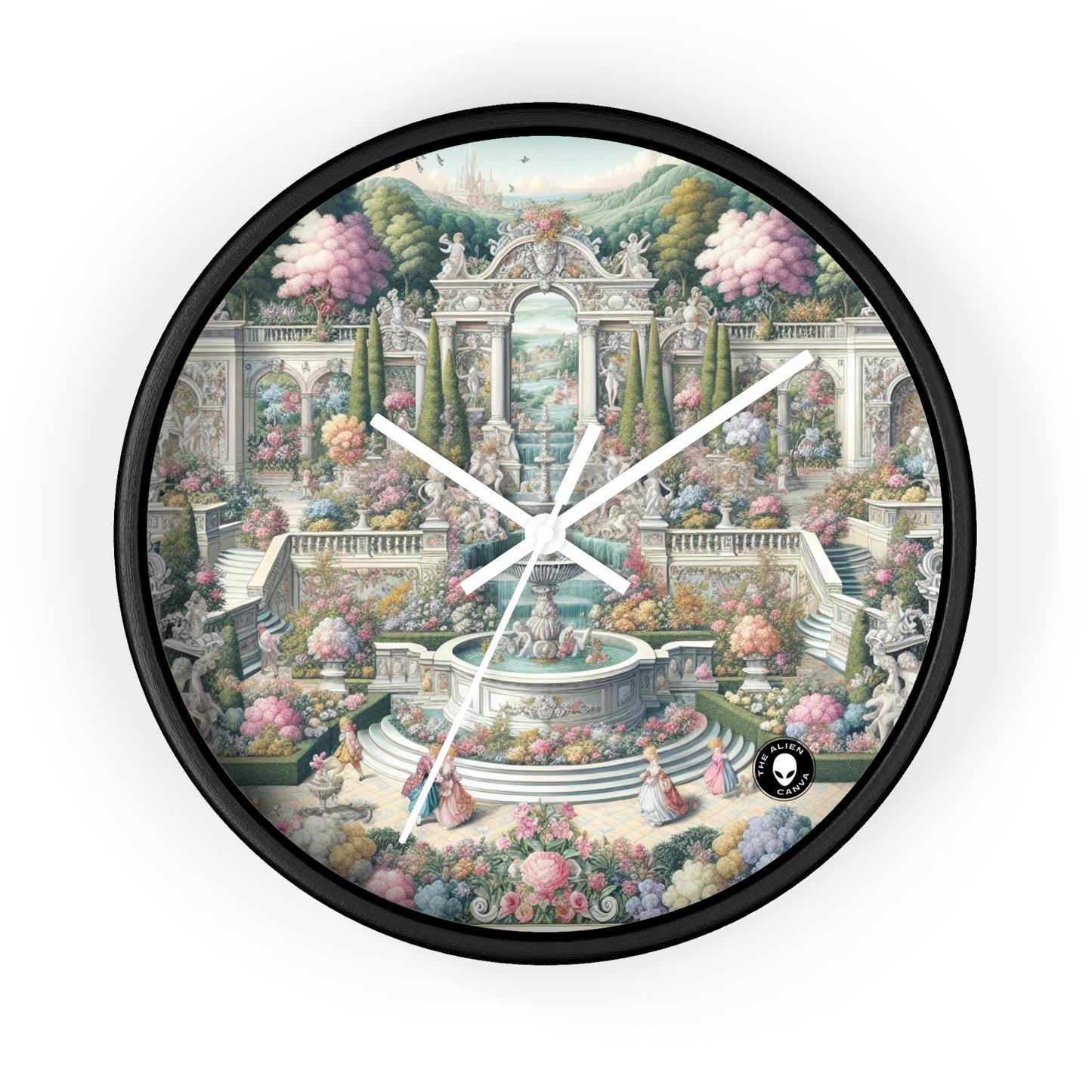 "Garden Elegance: A Rococo Affair" - L'horloge murale Alien Rococo