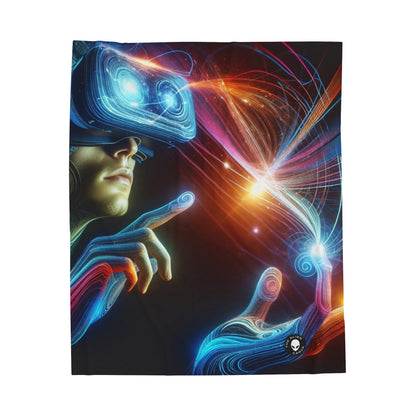 "Realmscape: An Infinite Virtual Odyssey" - The Alien Velveteen Plush Blanket Virtual Reality Art