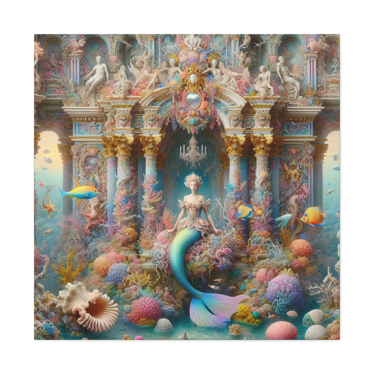 "Underwater Splendor: A Rococo Mermaid Palace" - The Alien Canva Rococo Style