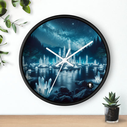 "Crystal Grove: Starlit Reflections" - The Alien Wall Clock