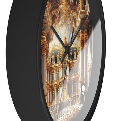 "Splendeur royale : un palais baroque plaqué or" - L'horloge murale Alien de style baroque