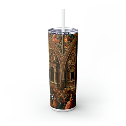 « L'unité dans l'opulence : un banquet des nations de la Renaissance » - The Alien Maars® Skinny Tumbler avec paille 20oz Renaissance