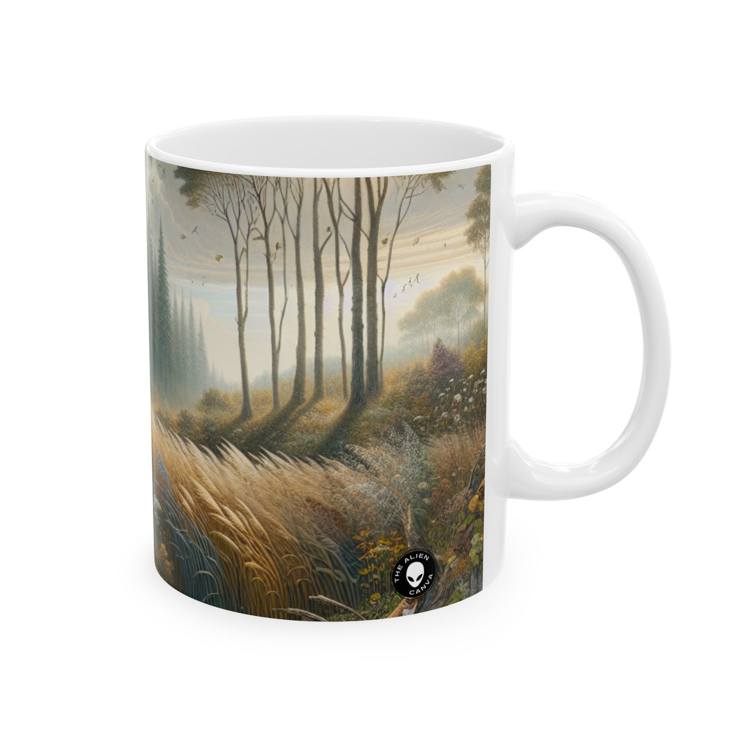 "Rebirth and Decay: A Sustainable Art Installation" - The Alien Ceramic Mug 11oz Environmental Art