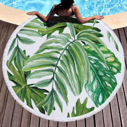 Round printed beach towel