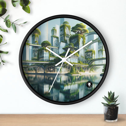 "Nature's Fusion: A Futuristic Cityscape" - The Alien Wall Clock