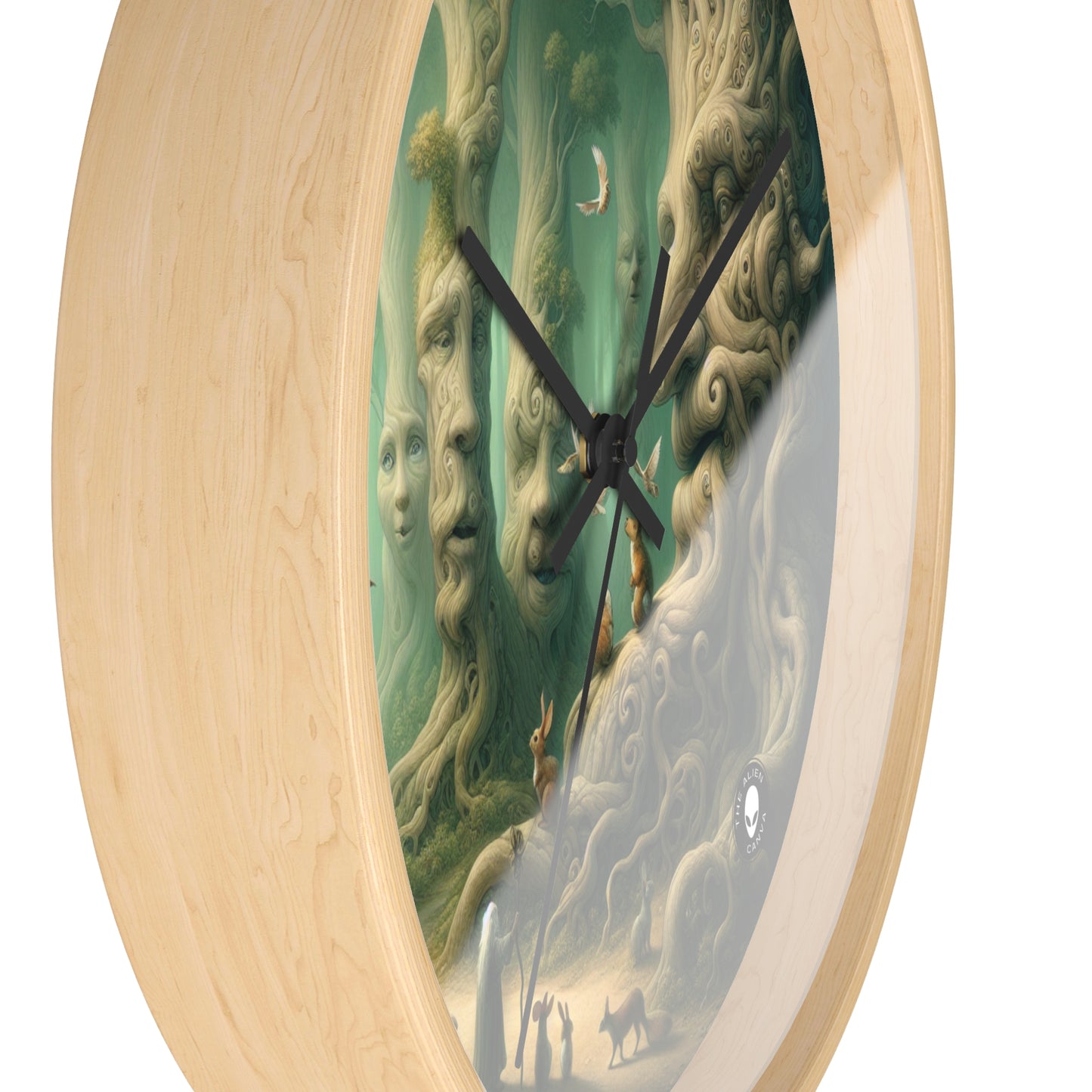 "Enchanted Whispering Forest" - The Alien Wall Clock