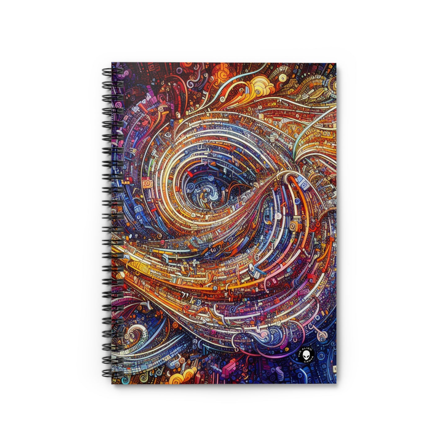 'Cyber Journeys' - The Alien Spiral Notebook (Ruled Line) Digital Art