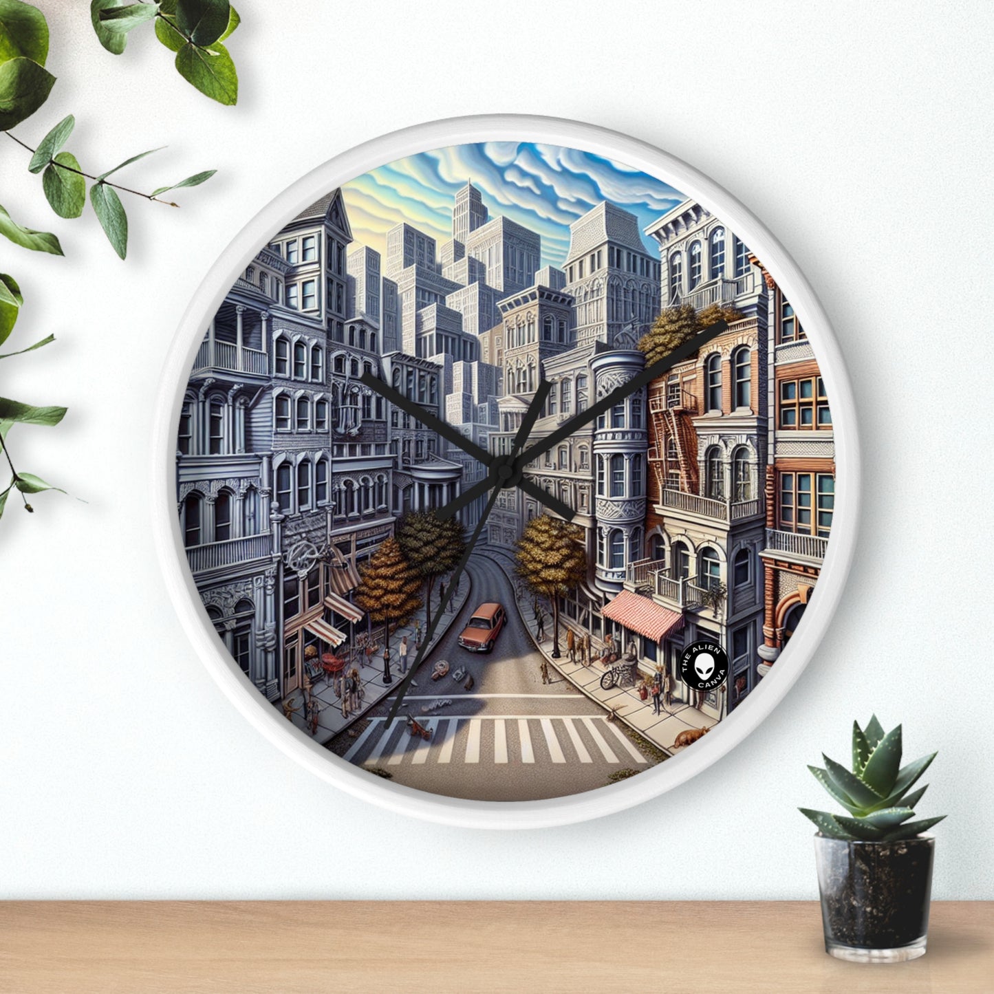 "Passage Enchanté : Transcender la Réalité" - L'Horloge Murale Alien Trompe-l'oeil