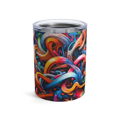 "Urban Vibe: A Graffiti Cityscape" - The Alien Tumbler 10oz Graffiti Art