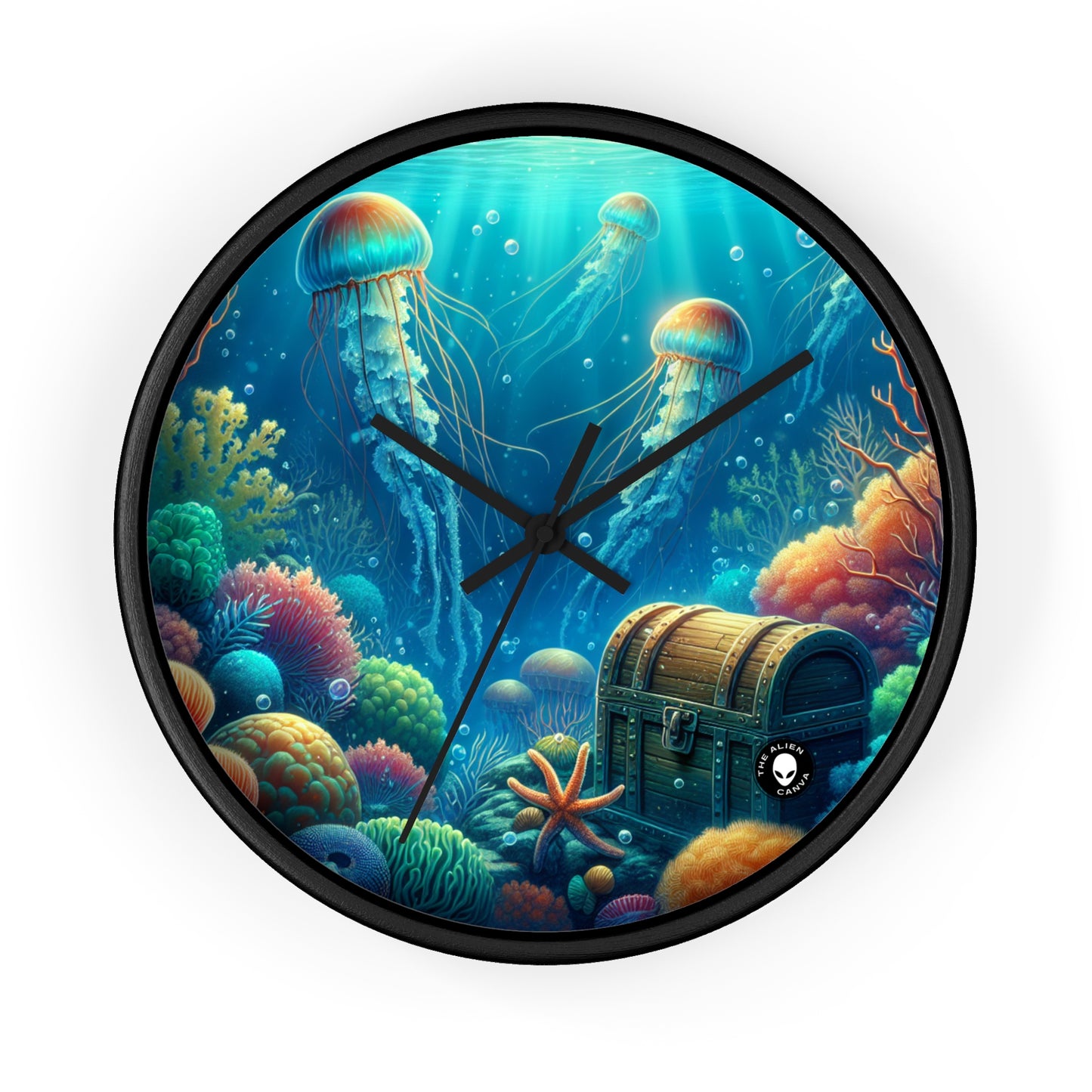 "Beneath the Waves: A Hidden Treasure" - The Alien Wall Clock