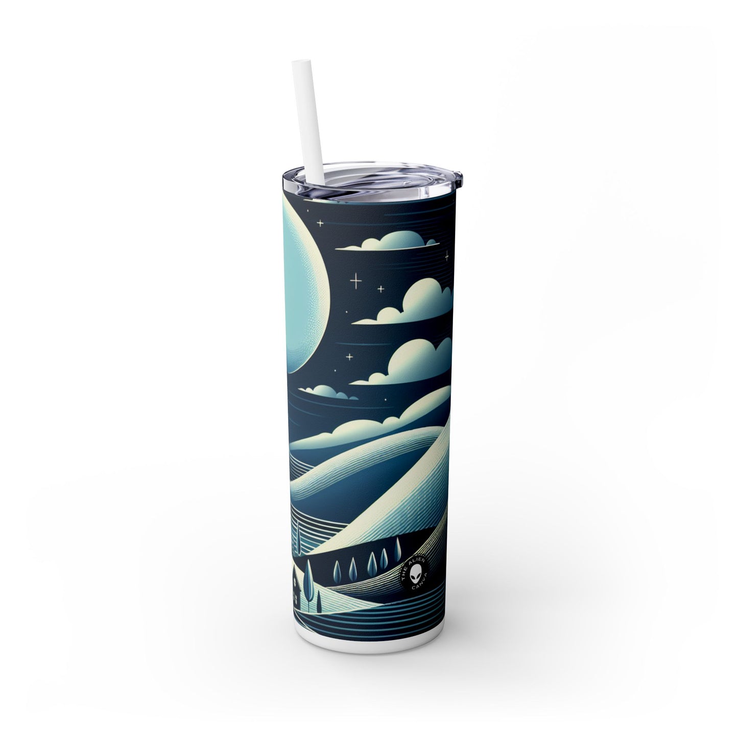 "Moonlit Haven" - Le verre fin Alien Maars® avec paille 20 oz