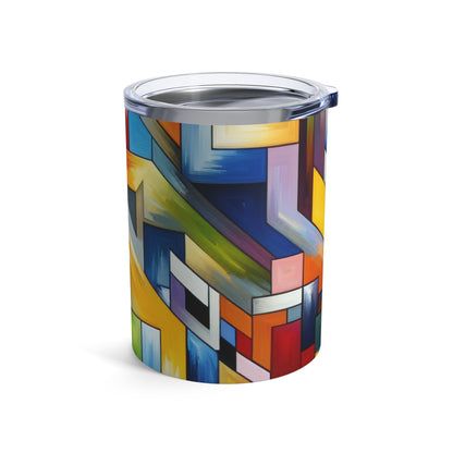 « City Pulse : Un voyage géométrique nocturne vibrant » - The Alien Tumbler 10oz Hard-edge Painting